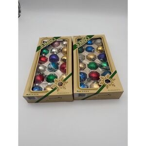 Pyramid Vintage Glass Christmas Ornaments Jumbo 18 Count Boxes Set of 2 USA Made